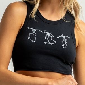 FULL TILT Skeleton Womens Crop Muscle Tank